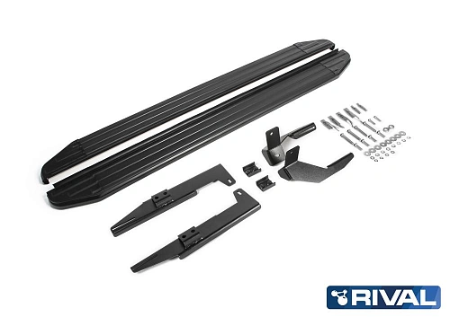 Порог-площадка &quot;Premium-Black&quot; A173ALB + комплект крепежа, RIVAL, Suzuki SX4 2015-