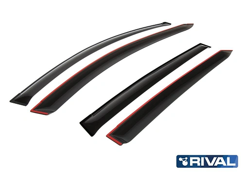 Дефлекторы окон, RIVAL, для Toyota Rav4 2013-2019, листовой ПММА, 4шт.