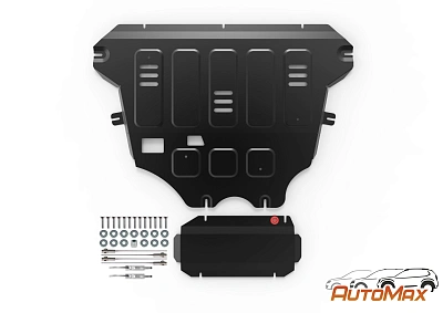 Защита картера и рулевой рейки + комплект крепежа, AutoMax, Сталь,Geely Monjaro;2023-;2.0;4WD;AКПП; Geely Atlas;2024-;2.0;4WD;AКПП;Geely Atlas;2023-;2.0;FWD;РКПП.