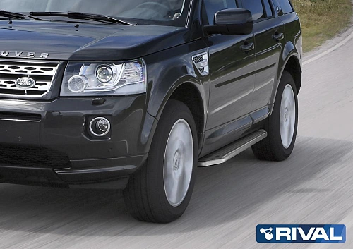 Порог-площадка &quot;Premium&quot; A173ALP + комплект крепежа, RIVAL, Land Rover Freelander 2006-2010-2012-201