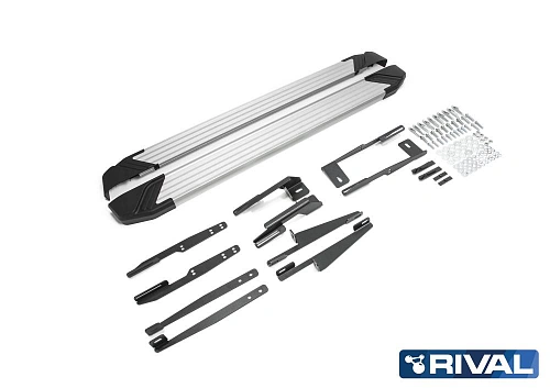 Порог-площадка &quot;Silver&quot; F173AL + комплект крепежа, RIVAL, Lifan X50 2015-