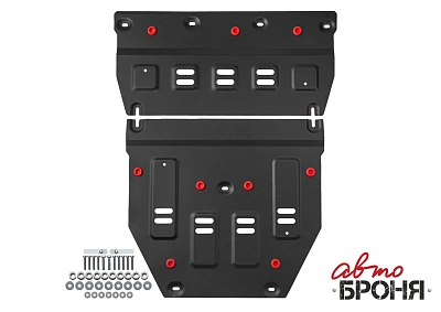 Защита электродвигателя и кромки АКБ + комплект крепежа, АвтоБРОНЯ, Сталь,BYD Yuan Up;2025-;EV;FWD