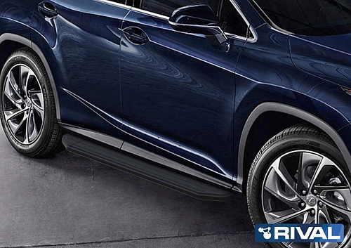 Порог-площадка &quot;Premium-Black&quot; A180ALB + комплект крепежа, RIVAL, Lexus RX 2015-