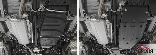 Защита топливного бака + крепеж, АвтоБРОНЯ, Сталь, Lexus NX 200 2014-2017, V - 2.0 (150л.с.)/Lexus NX 200t 2014-2017, V - 2.0 (238л.с.)/Toyota Rav4 20