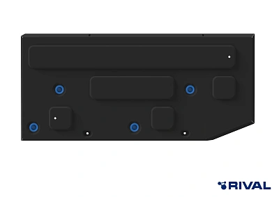 Защита топливного бака + комплект крепежа, Rival, Сталь, GAC M8, V - 2.0. АКПП, передний, 2024-