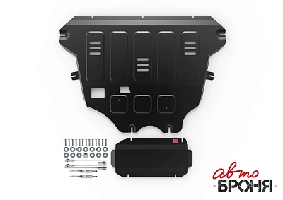 Защита картера и рулевой рейки + комплект крепежа, Автоброня, Сталь,Geely Monjaro;2023-;2.0;4WD;AКПП; Geely Atlas;2024-;2.0;4WD;AКПП;Geely Atlas;2023-;2.0;FWD;РКПП.