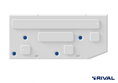 Защита топливного бака + комплект крепежа, Rival, Алюминий, GAC M8, V - 2.0. АКПП, передний, 2024-