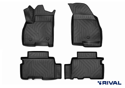 Коврики салона, RIVAL, для Chery Tiggo 8 Pro Max 1,2-й ряд 2023-н.в.