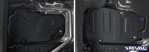 Защита топливного бака + комплект крепежа, Skoda Kodiaq 2017-, V-1.4(125,150 л.с); передний привод/Volkswagen Tiguan 2016-, V-1.4(125,150 л.с); передн