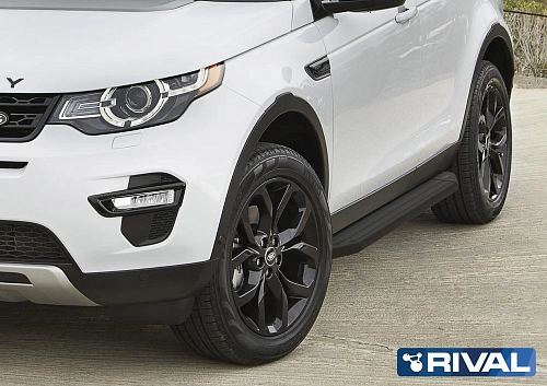 Порог-площадка &quot;Premium-Black&quot; A180ALB + комплект крепежа, RIVAL, Land Rover Discovery Sport 2014-