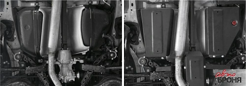Защита топливного бака + комплект крепежа, АвтоБРОНЯ, Сталь, Mazda CX-5 2015-2017, V - 2.0; 2.5; полный привод
