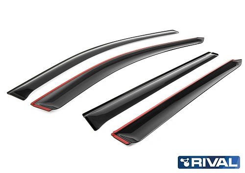 Дефлекторы окон, RIVAL, для Hyundai Santa Fe 2012-2018, листовой ПММА, 4шт.