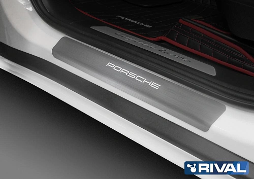 Накладки порогов RIVAL (4 шт.) Porsche Cayenne (2017-)