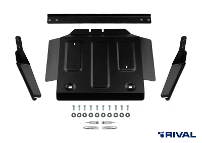 Защита РК + комплект крепежа, Rival, Сталь, Jac T9, V - 2.0. АКПП, полный, 2024-