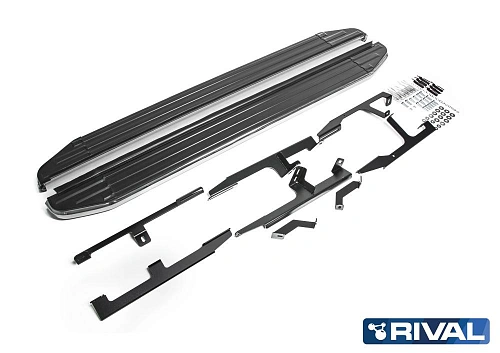 Порог-площадка &quot;Premium&quot; A193ALP + комплект крепежа, RIVAL, Audi Q7 2015-2020-