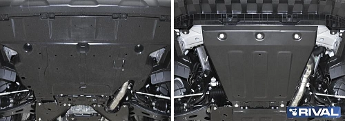 Защита картера + комплект крепежа, RIVAL, Сталь, Subaru XV 2017-, V-2.0; полный привод