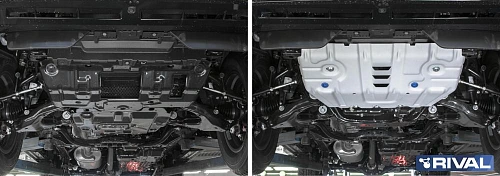 Защита радиатора + комплект крепежа, RIVAL, Алюминий, Toyota LC 150 Prado 2020-, V - 2.7; 2.8d; 4.0/Toyota LC 150 Prado 2017-2020, V - 2.7; 2.8d; 4.0/