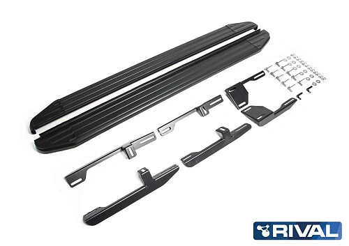 Порог-площадка &quot;Premium-Black&quot; A173ALB + комплект крепежа, RIVAL, Audi Q3 2011-2014-