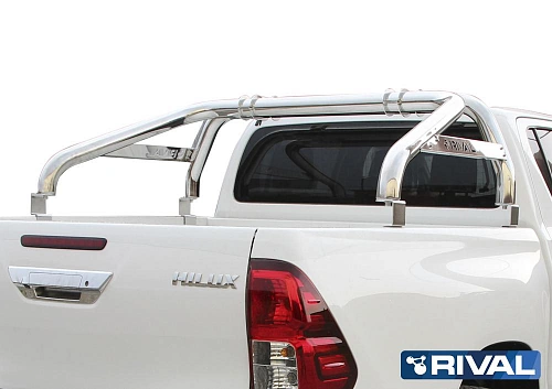 Дуги кузова d76 + комплект крепежа, RIVAL, Toyota Hilux 2015-