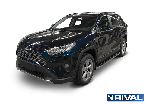 Порог-площадка &quot;Premium&quot; A180ALP + комплект крепежа, RIVAL, Toyota Rav 4 2019-