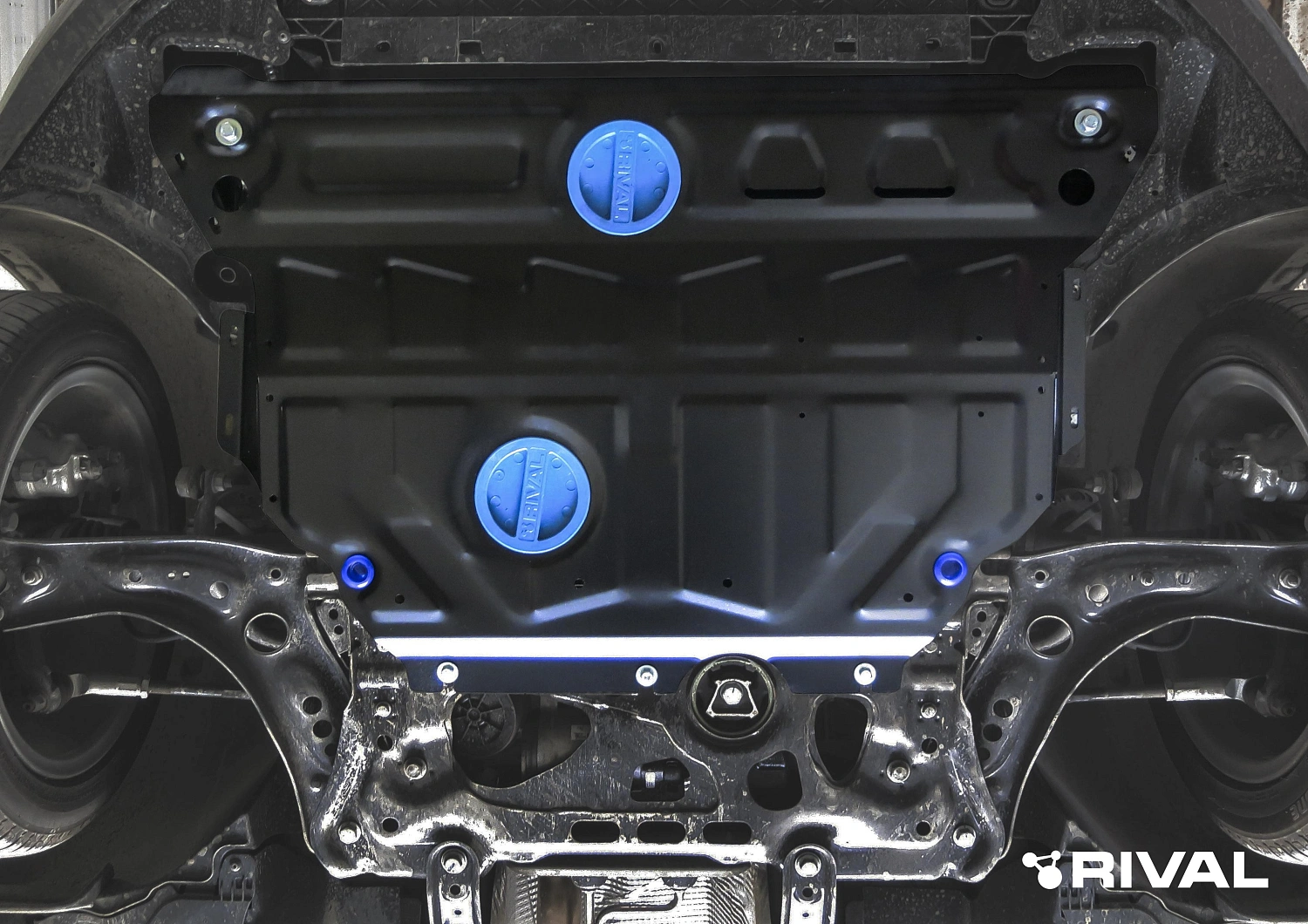 Защита картера + КПП + комплект крепежа, Rival, Сталь,Skoda Octavia