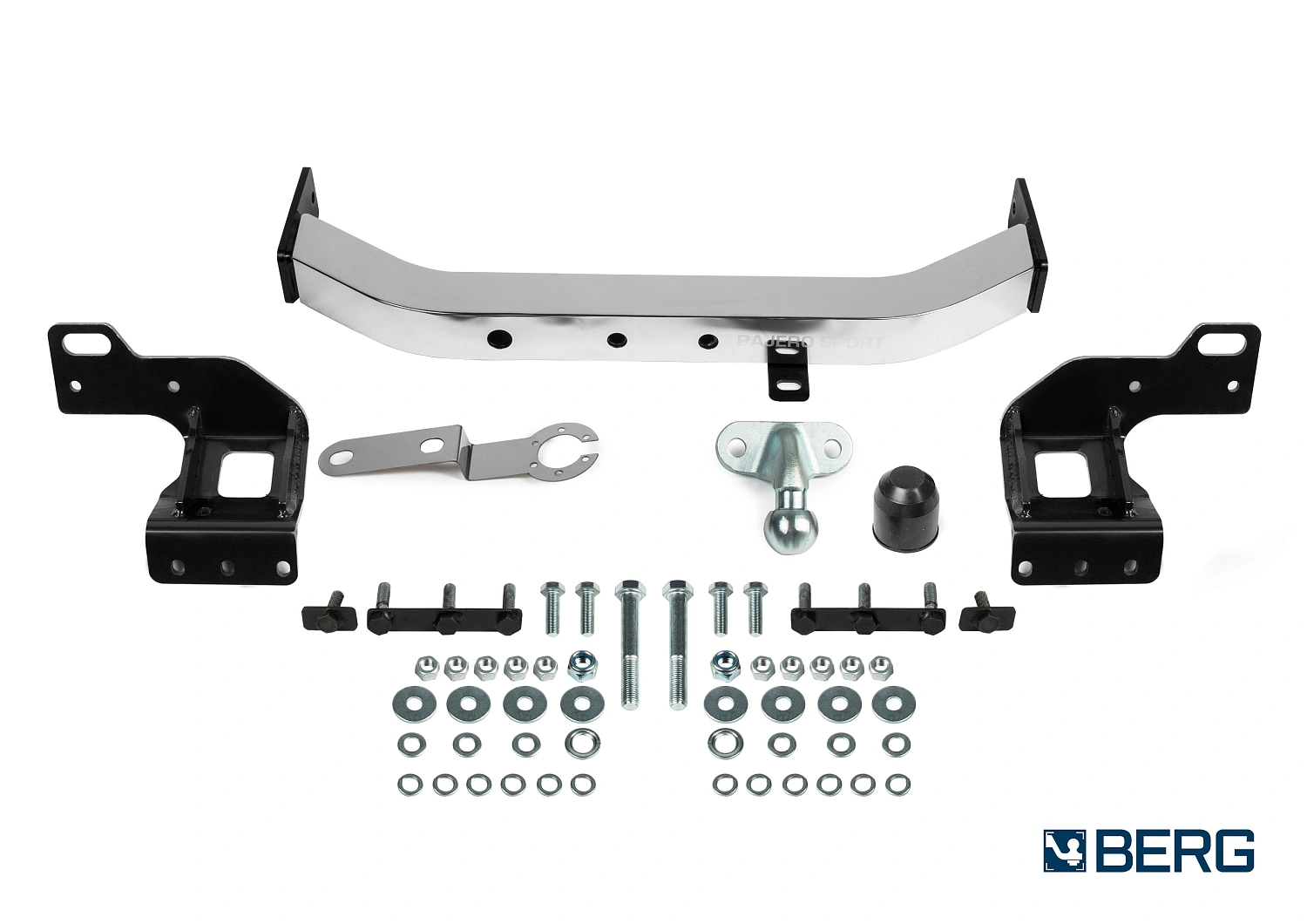 Фаркоп BERG Mitsubishi Pajero Sport (2021-), Montero Sport (2019-), шар F, 2000/75 кг с нерж. накладкой