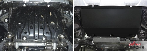 Защита радиатора + крепеж, АвтоБРОНЯ, Сталь, Ford Ranger 2012-2015, V - 2.2d