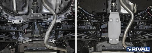 Защита редуктора + комплект крепежа, RIVAL, Алюминий, Subaru XV 2017-, V - 2.0; полный привод/Subaru Forester 2018-, V - 2.0, 2.5; полный привод