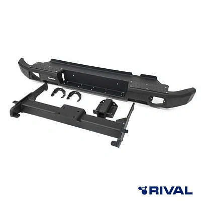 RIVAL алюминиевая задняя дуга для VW AMAROK (2010-2016; 2016-2021) (чёрный, без LED) + комплект крепежа