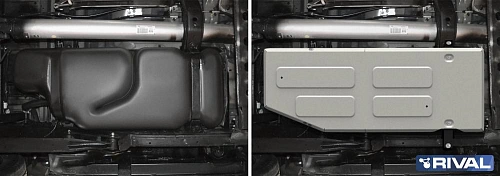 Защита топливного бака + комплект крепежа, Rival, Алюминий, Mercedes Benz X-Class 4WD 2018-, V-2.3TD, 3.0D