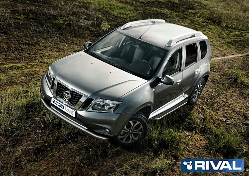 Порог-площадка &quot;Premium&quot; A173ALP + комплект крепежа, RIVAL, Renault Duster 2011-2015-2021- / Nissan Terra