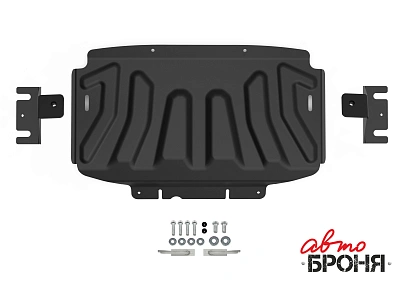 Защита радиатора + комплект крепежа, АвтоБРОНЯ, Сталь,Dongfeng DF6, 2022-; 2,3; 4WD