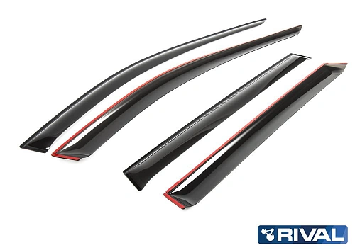 Дефлекторы окон, RIVAL, для Skoda Octavia A7 WAG 2013-2020, листовой ПММА, 4шт.